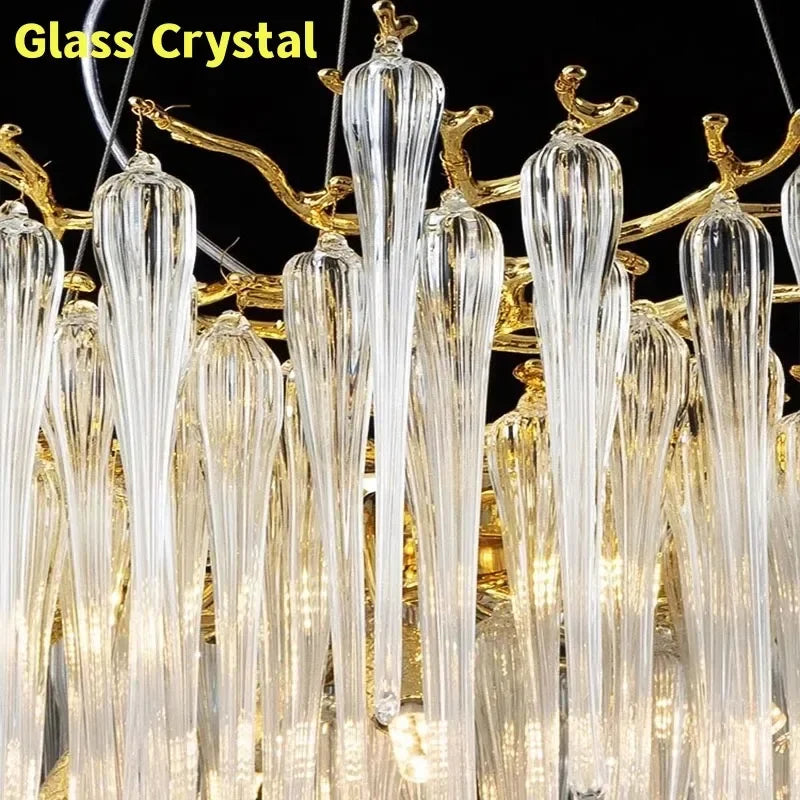 Afralia™ Modern Luxury Gold Crystal Chandelier for Living Room, Dining Room, Bedroom