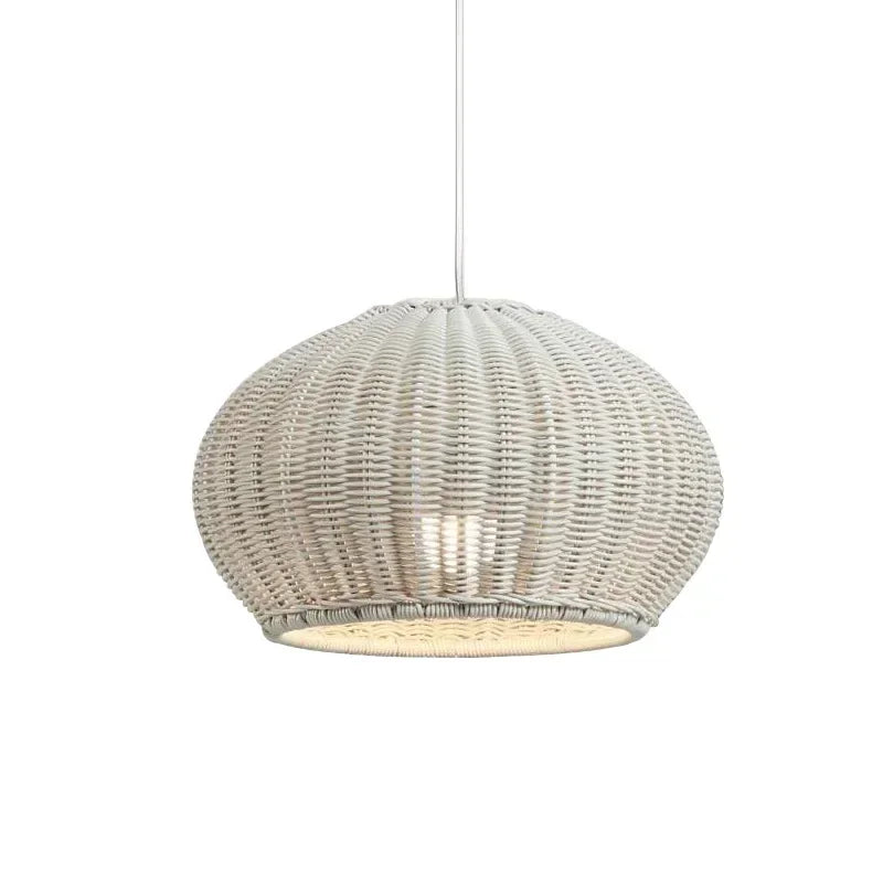 Afralia™ Chinese Style Outdoor Rattan Weaving Pendant Lights for Courtyard and Garden