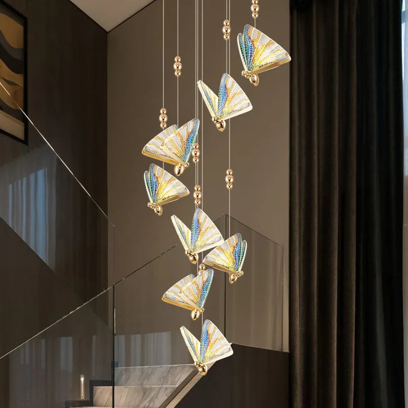 Afralia™ Butterfly LED Pendant Chandelier for Home Decor and Kitchen Lighting