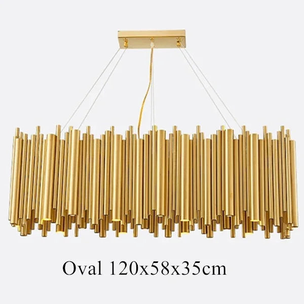 Afralia™ Gold Stainless Steel Chandelier LED Project Lamp