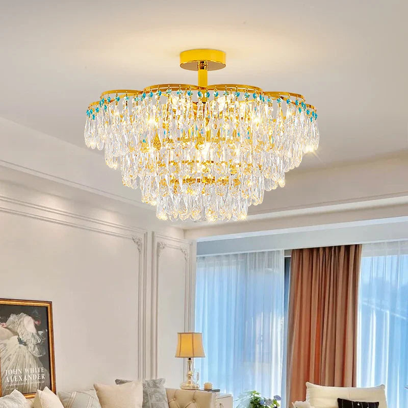 Afralia™ Crystal Light Chandelier | Post-Modern European Luxury for Living Room, Bedroom, Dining