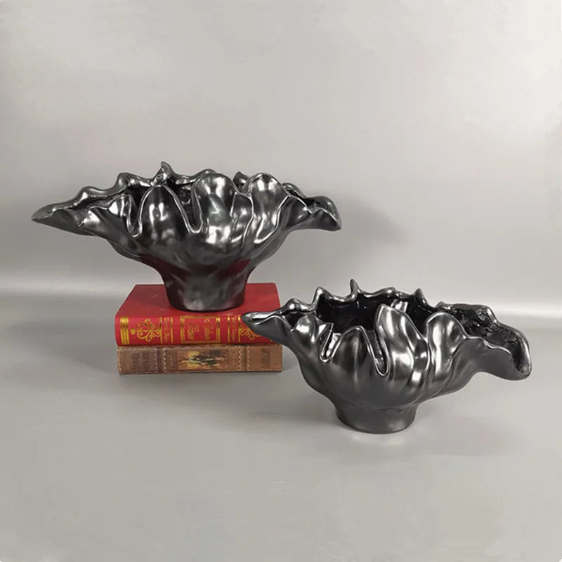 Afralia™ Wave Edge Resin Flower Vase Pot for Home Decoration