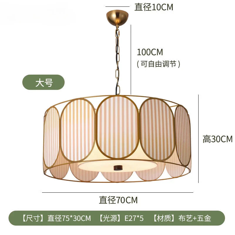 Afralia™ Medieval Style Pendant Lights LED Fabric Art Decorative Hanging Lamp
