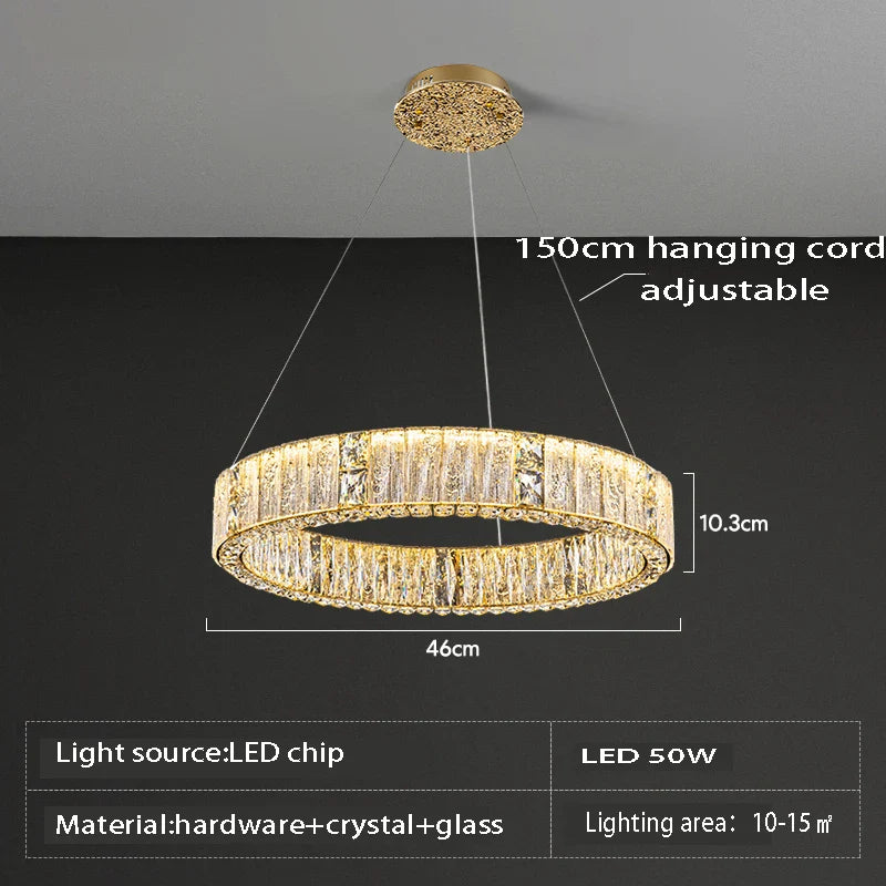 Afralia™ Crystal Ceiling Chandelier | Luxury Glass Hanging Lamps LED Décor