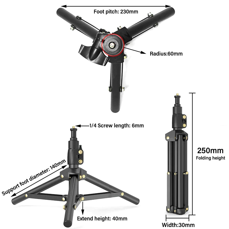 Afralia™ Mini Tripod Phone Holder with Adjustable Adapter and Clip for Samsung iPhone