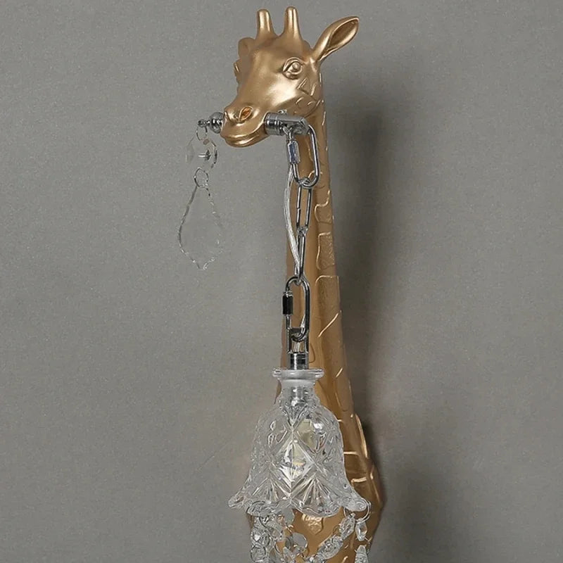 Afralia™ Giraffe Resin Wall Lamp Sconce Light for Bedside & Living Room Decor