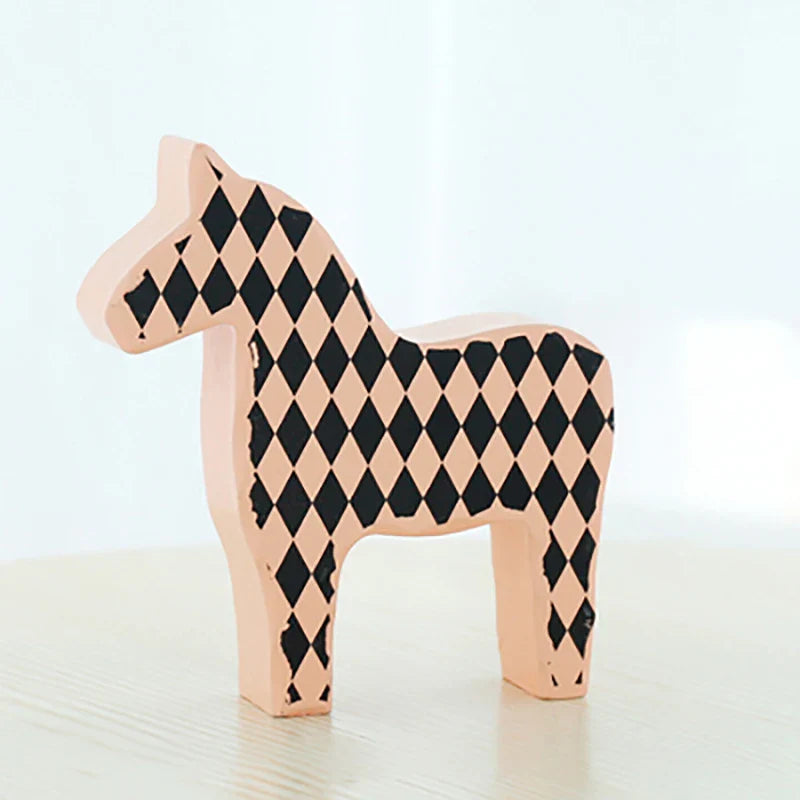 Afralia™ Wooden Horse Figurine Child Toy Gift Home Decoration Ornament