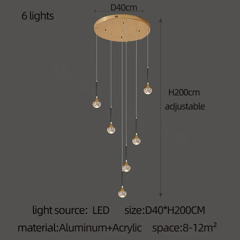 Afralia™ Spherical Loft Chandelier | Modern Nordic Living Room Lighting
