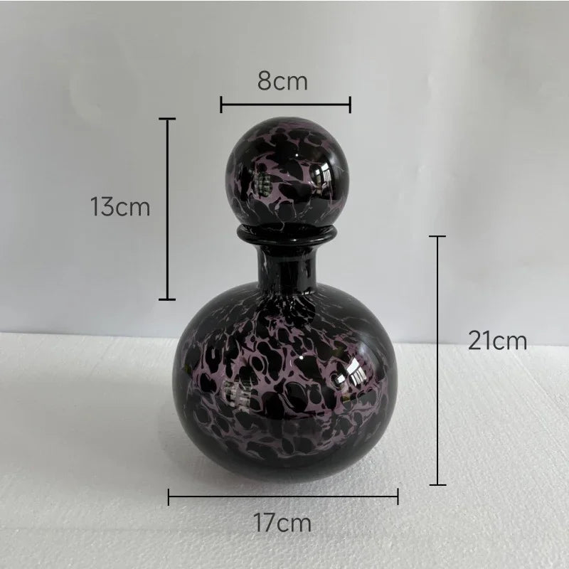 Afralia™ Leopard Texture Glass Vase: Modern Floral Vase for Chic Room Decor