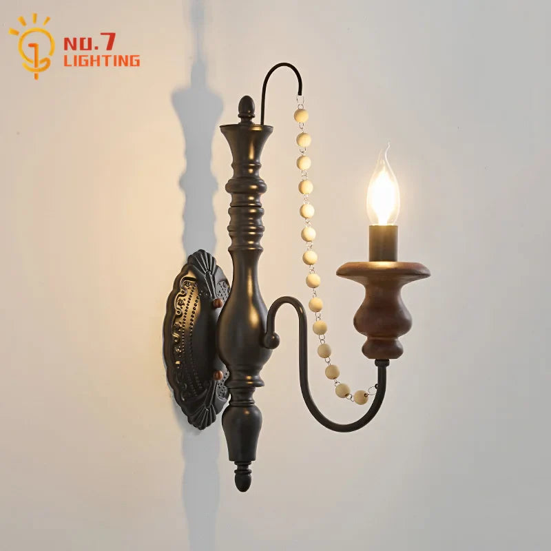Afralia™ LED E14 Romantic Wooden Wall Lamp for Bedroom and Corridor