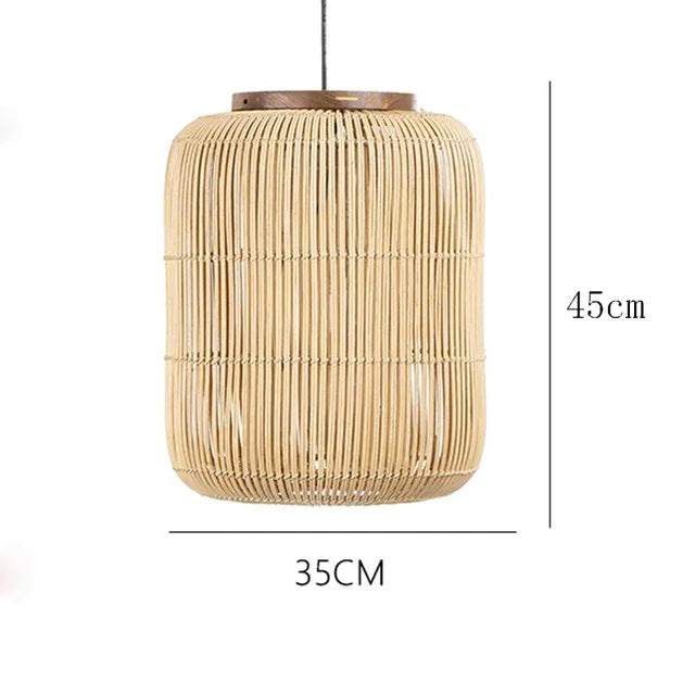 Afralia™ Vintage Rattan Pendant Lamps: Japanese Wabi Sabi Style for Kitchen, Dining Room