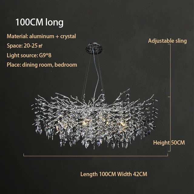 Afralia™ Crystal Chrome Chandelier: Luxury Pendant Lamp for Living Rooms, Villas, and Restaurants