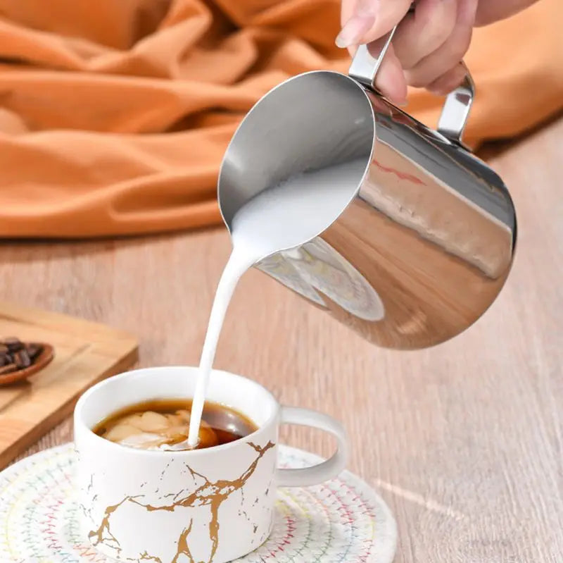 Afralia™ Stainless Steel Milk Frothing Pitcher for Coffee Barista Latte Cappuccino