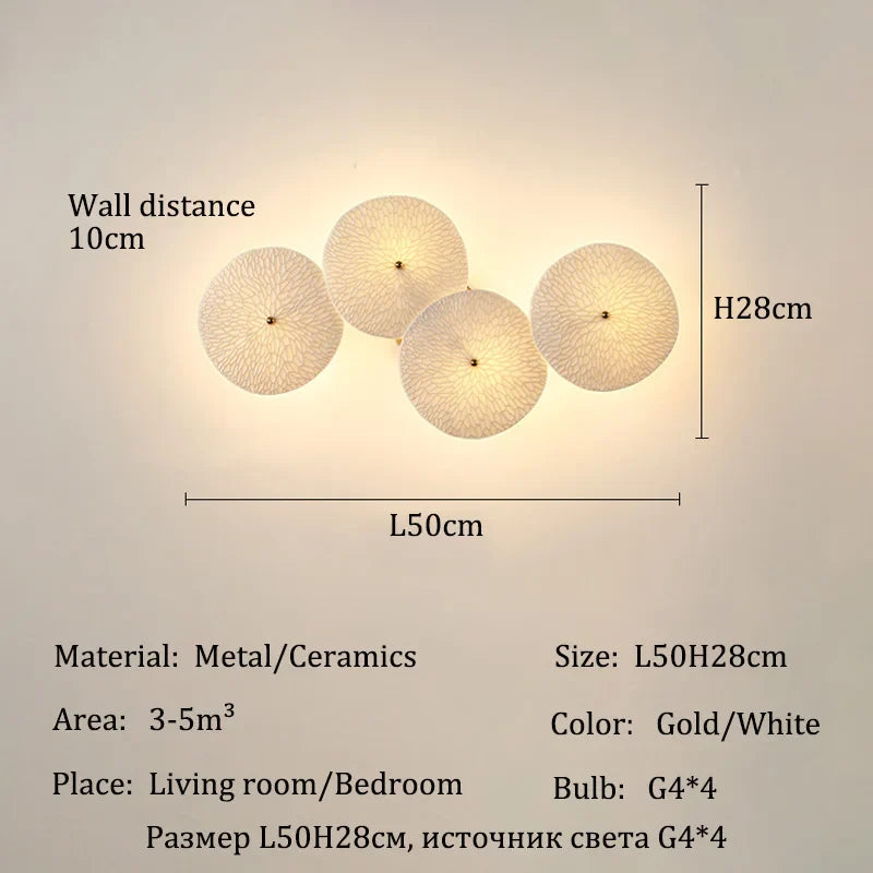 Afralia™ Modern Ceramics Wall Sconces LED Lights for Home Living Room Decor