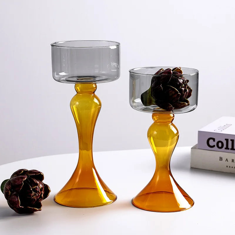 Afralia™ Geometric Glass Vase Candle Holder Flowerpot Terrarium Home Decor Accessories