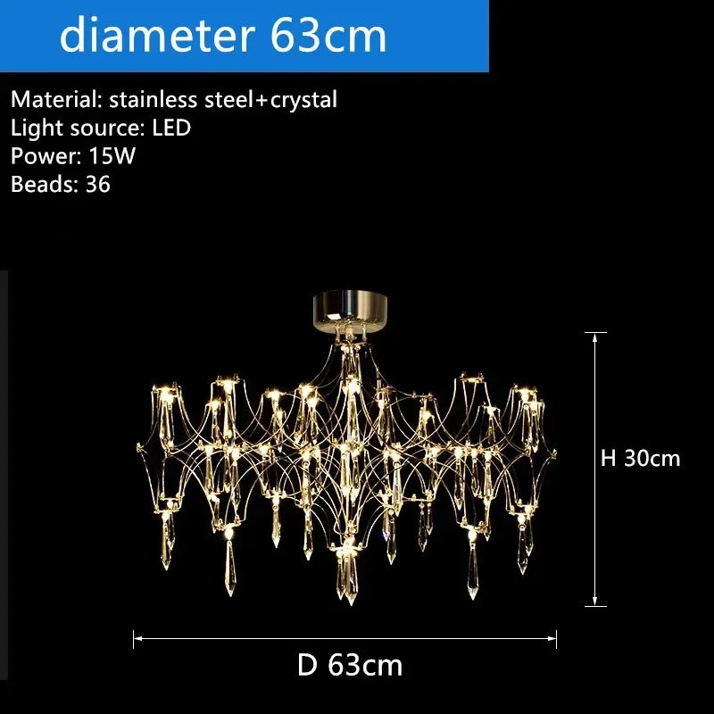 Afralia™ Crystal Chandelier: Luxury Modern Starry Ceiling Light for Living Room, Bedroom, Restaurant