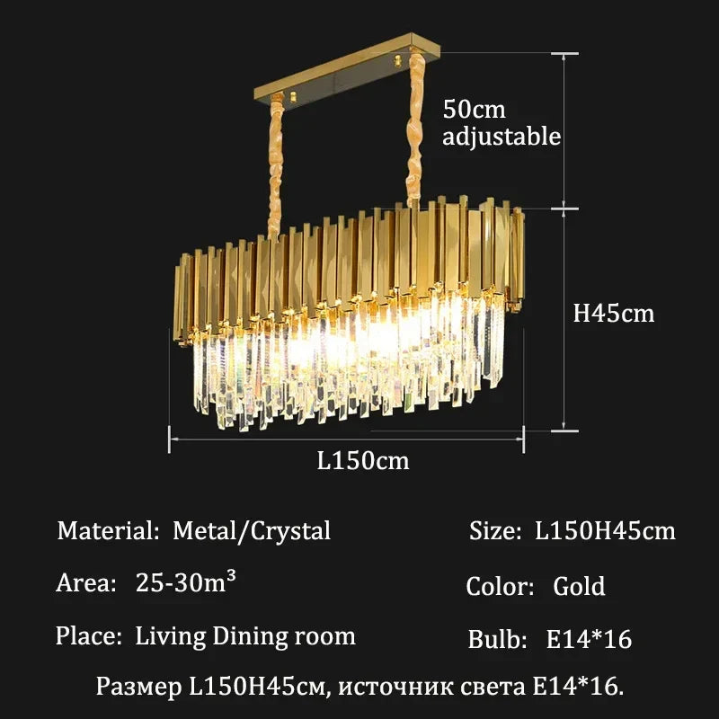 Afralia™ Gold Crystal Chandeliers for Luxurious Home, Hotel, and Dining Decor