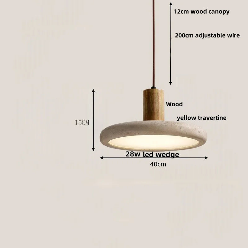 Afralia™ LED Wood Pendant Lamp Dining Living Room Adjustable Light Fixture