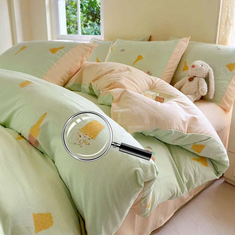 Afralia™ Soft 3D Printed Cartoon Bed Set - Double-Colored, Skin-Friendly Bed Linens for Adults