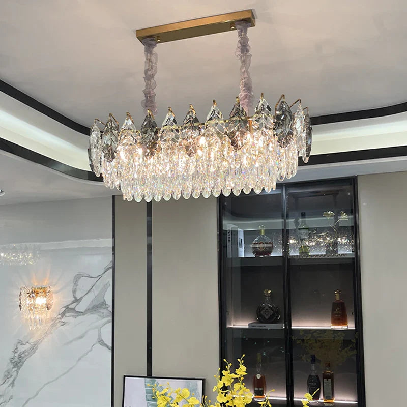 Afralia™ Crystal Chandelier: Luxury Modern Lighting for Living Room, Bedroom, Kitchen