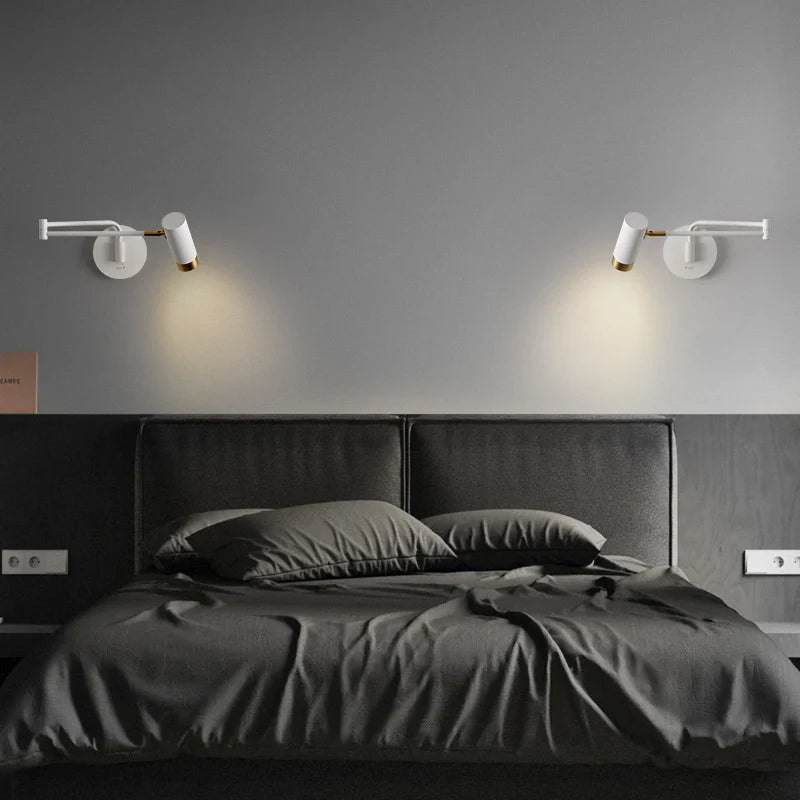 Afralia™ Modern Rotatable Metal Wall Light for Foyer, Bedside, Reading Room with E27 Bulb