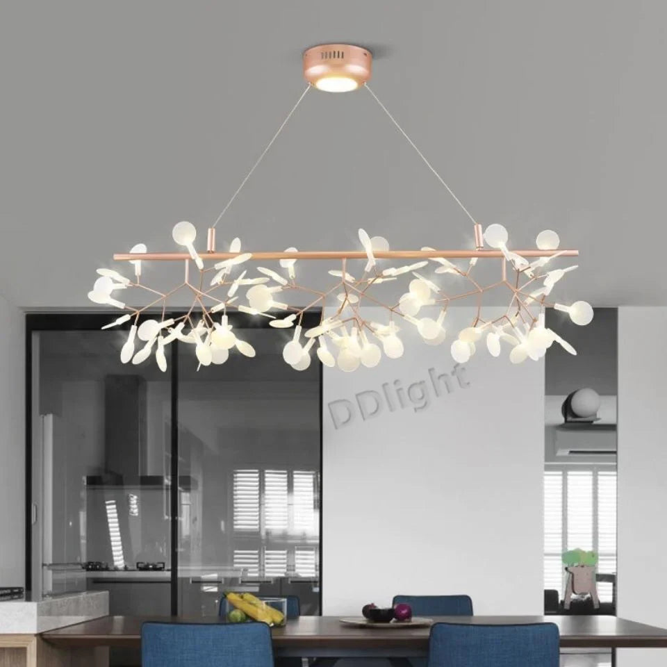 Afralia™ Firefly LED Chandelier: Modern Luxury Rings Pendant Lamp for Living Room & Kitchen