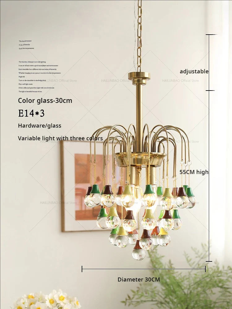 Afralia™ Vintage Crystal Glass Chandelier for Living Room, Dining Room, and Bedroom