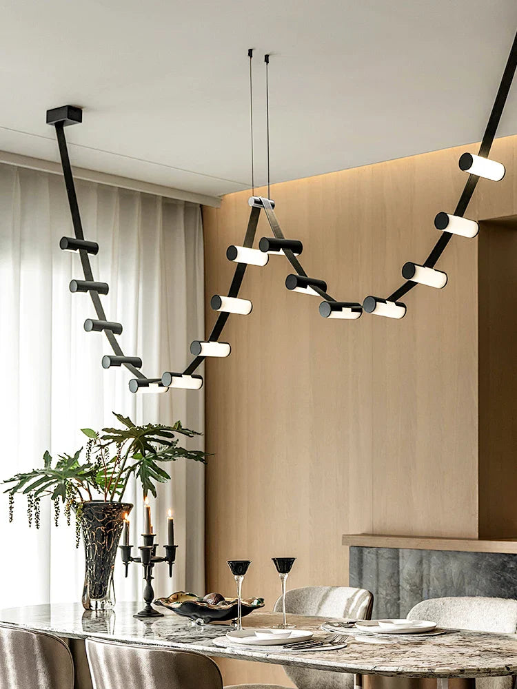 Afralia™ Black Leather Pendant Light for Dining Room Home Decor