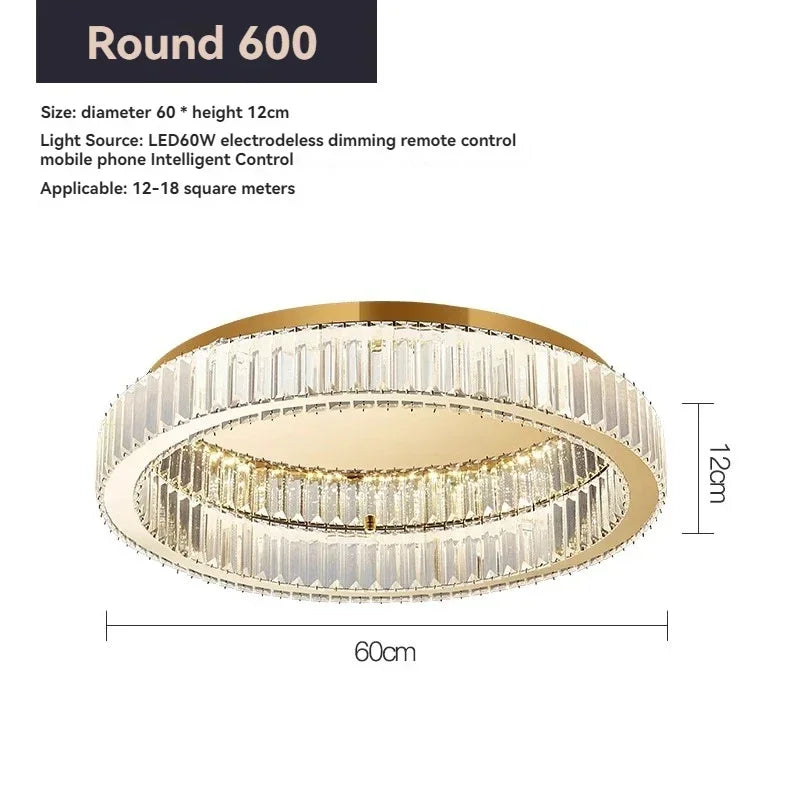 Afralia™ Crystal Circle LED Ceiling Chandelier for Modern Living Spaces