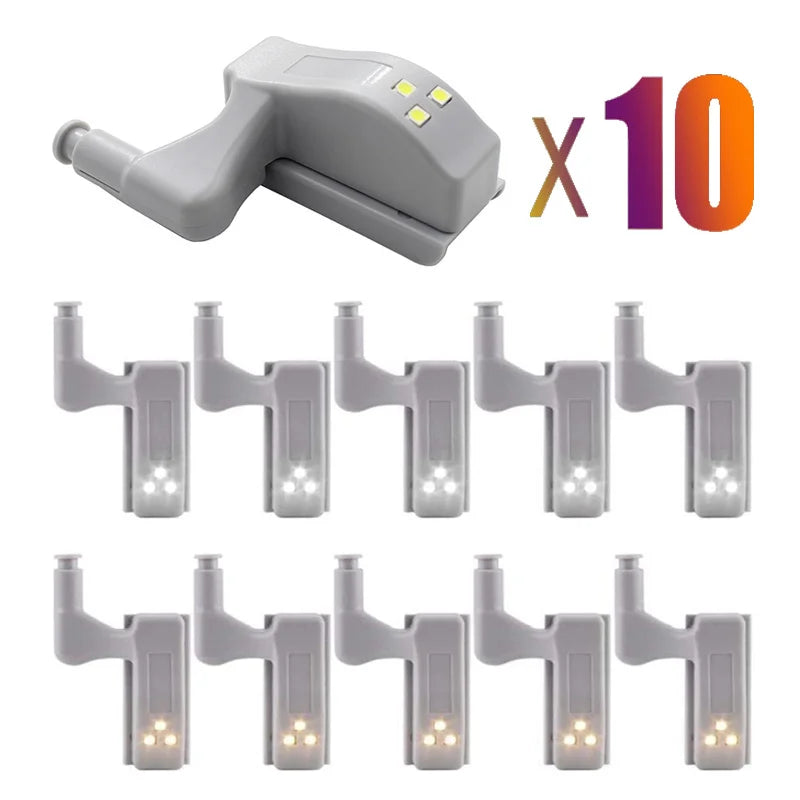 Afralia™ LED Cabinet Lights 10 Pack Internal Sensor Light for Closet Bedroom Night Lamp