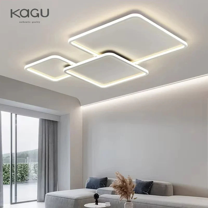 Afralia™ Modern Black & White LED Ceiling Chandelier for Living, Dining, and Bedrooms