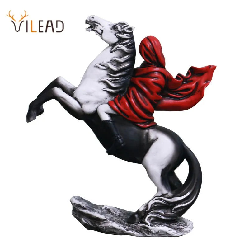 Afralia™ Banksy Red Knight Statue: Modern Street Art Decor for Home & Office