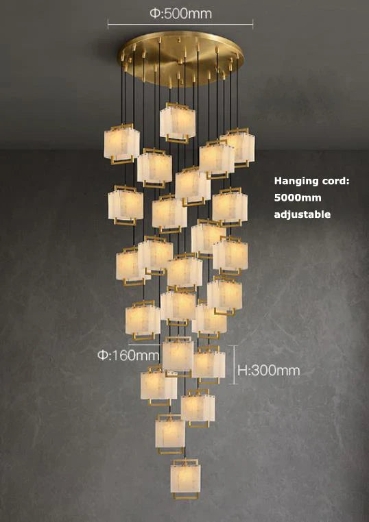 Afralia™ Spanish Marble Chandelier for Hotel Restaurant Lobby Custom Decoration Light