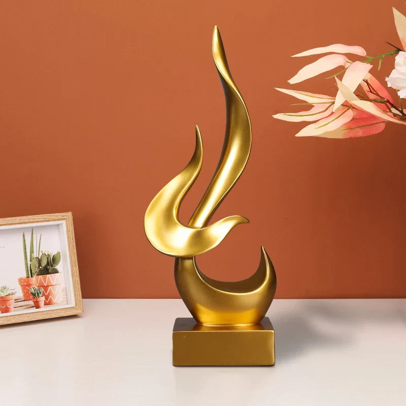 Afralia™ Flame Bird Sculpture Desk Ornament - Vintage Home Decor Study Office Gift