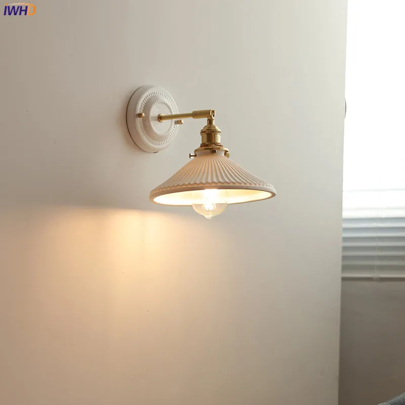 Afralia™ White Ceramic Modern Wall Lamp Beisde Bedroom Living Room Bathroom Mirror Light