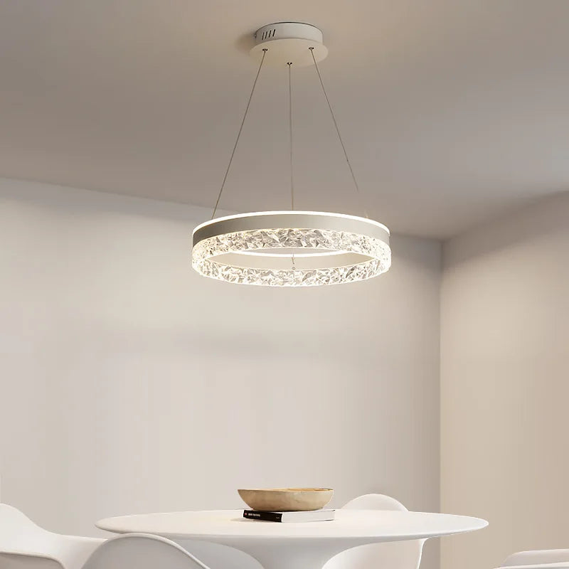 Afralia™ Crystal Ring LED Pendant Light - Modern Home Lighting for Bedroom and Restaurant