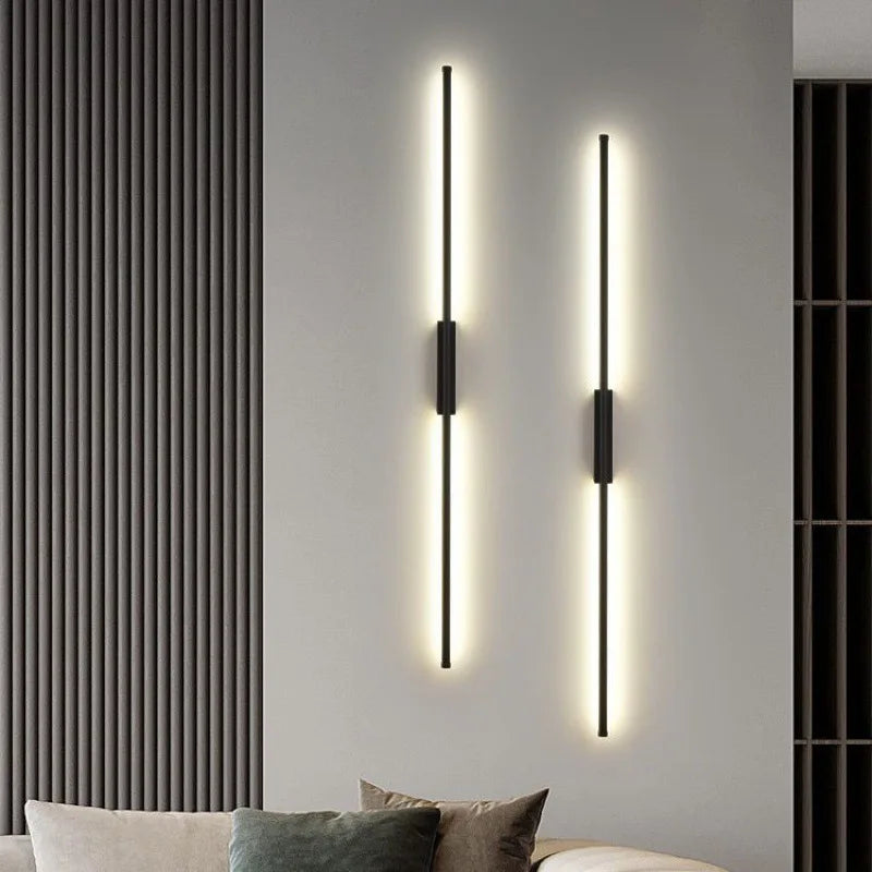 Afralia™ Minimalist LED Strip Wall Lamp: Modern Nordic Design for Living Room, Bedroom, and TV Background Lighting