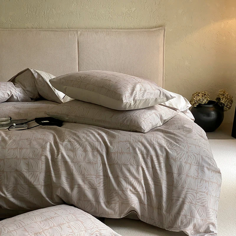 Afralia™ Egyptian Cotton Print Bedding Set - Queen King Ru Size Sheets Pillowcases Blanket Cover