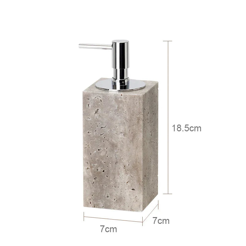 Afralia™ Natural Marble Bathroom Set with Soap Dispenser, Diffuser, & Holder Tray