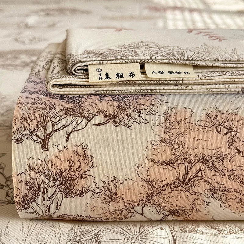 Afralia™ Cooling Cotton Flower Print Bed Cover Matress Protector