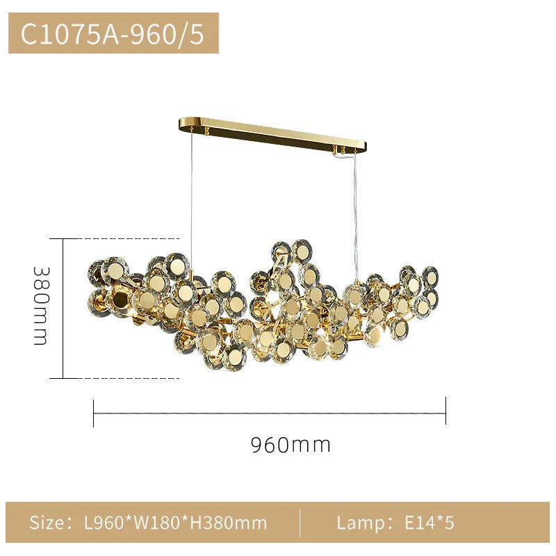 Afralia™ Sunflower Glass Chandelier LED Light for Living Room, Restaurant, Bar - Modern Luxury Design