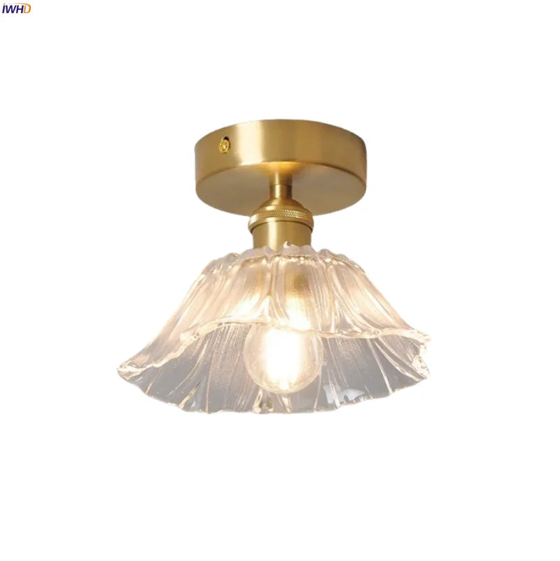 Afralia™ Clear Glass LED Ceiling Light, Modern Nordic Bedroom Decor Ceiling Lamp