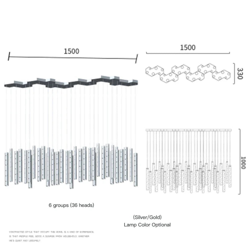 Afralia™ Modern LED Chandelier Ceiling Light - Elegant Long Tube Combination for Living & Dining Room