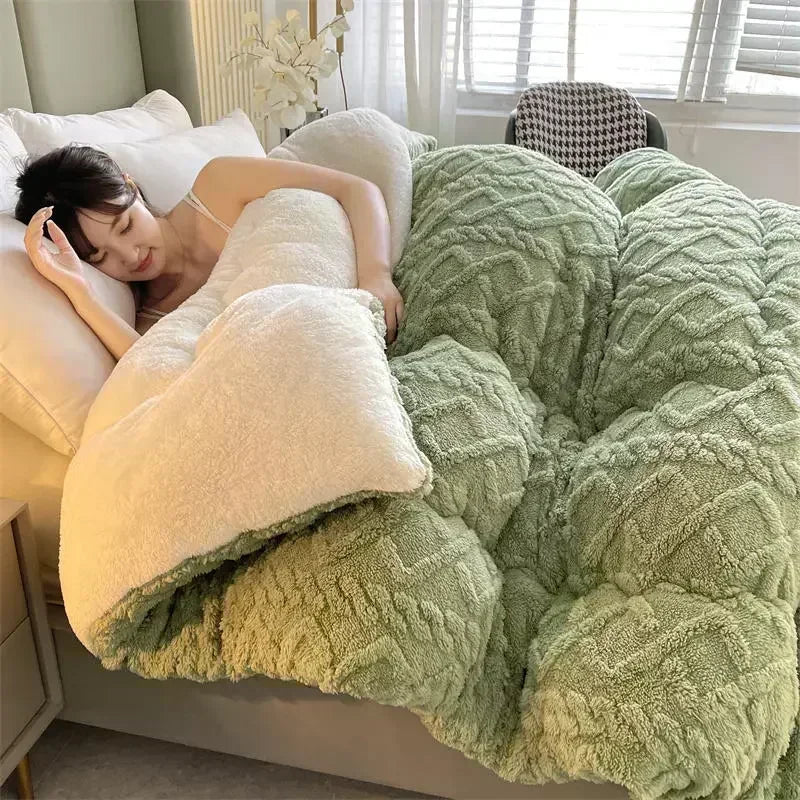 Afralia™ Super Thick Lamb Cashmere Weighted Blanket for Ultimate Winter Comfort