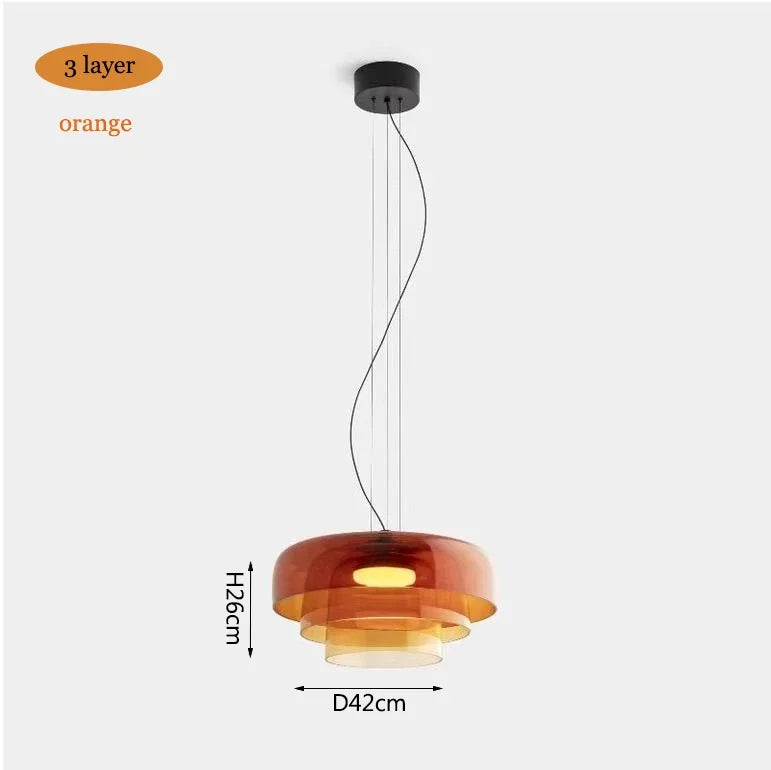 Afralia™ Orange Glass Pendant Lamp for Living Dining Room, Bar, Kitchen Island