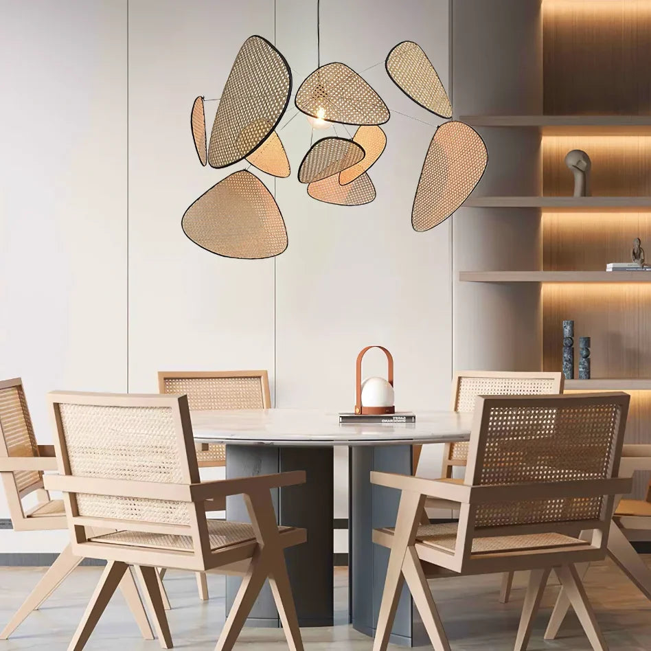 Afralia™ Rattan Ceiling Chandelier Pendant Light for Living Dining Bedroom