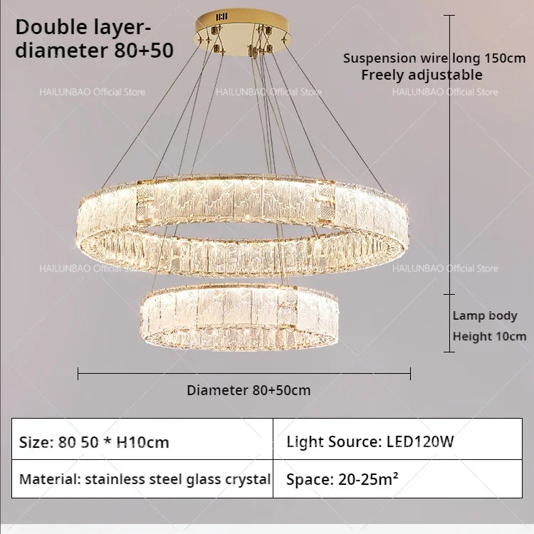 Afralia™ Crystal Living Room Chandelier Modern Simple Atmosphere Zhongshan Lamps