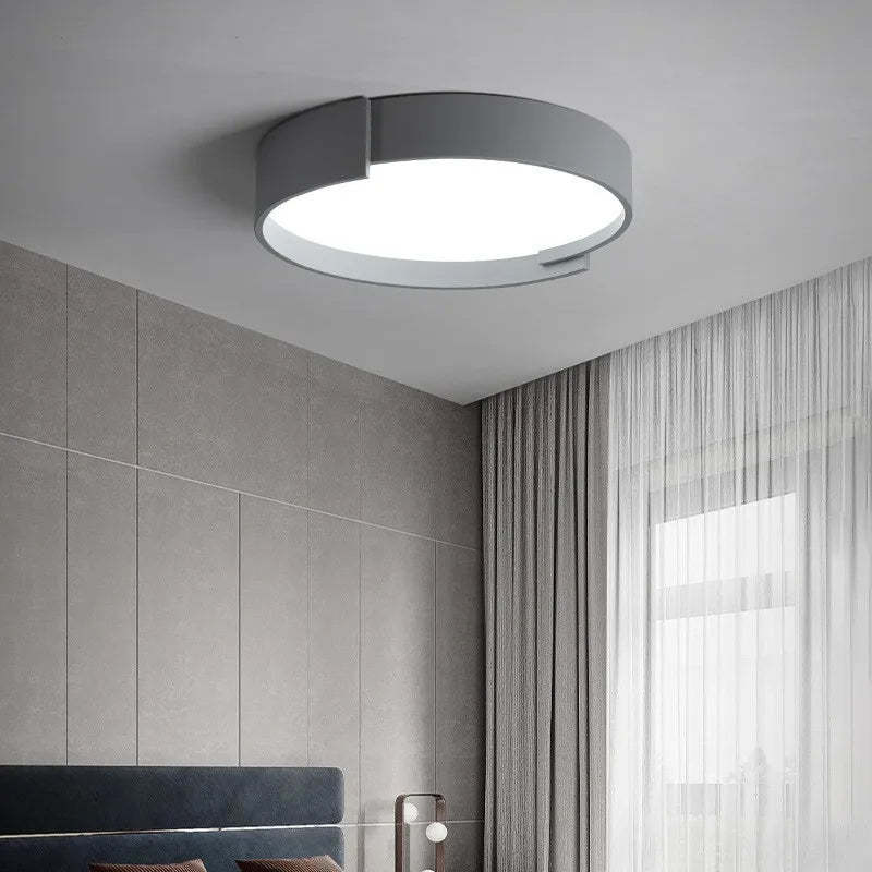 Afralia™ LED Ceiling Lamp Master Bedroom White Gray Modern Round Study Room