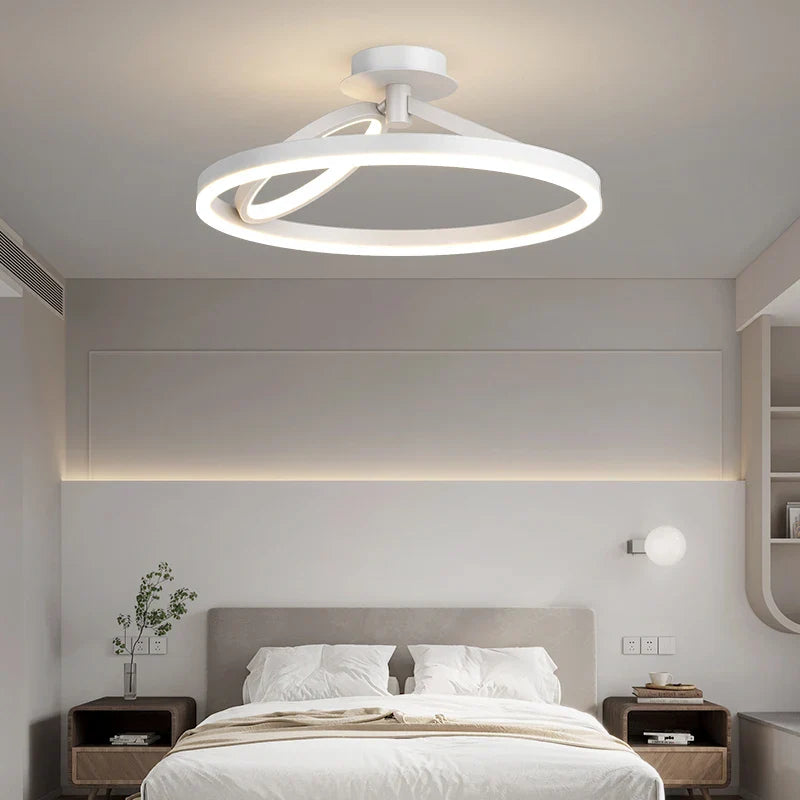 Afralia™ LED Ceiling Chandelier: Modern Nordic Rings Pendant Light Fixture for Living Room & Bedroom
