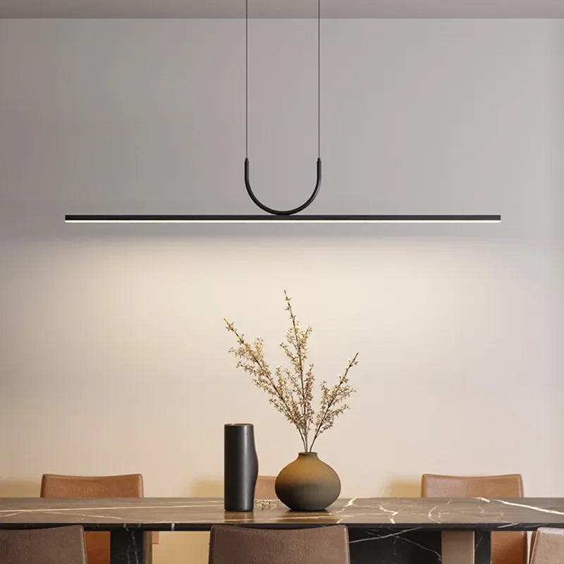 Afralia™ LED Black Ceiling Chandelier for Dining Room Kitchen Island - Modern Home Decor Lighting